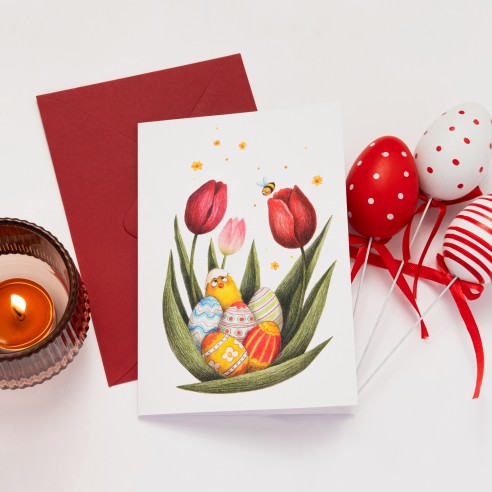 Greeting card for Easter - pencil illustration