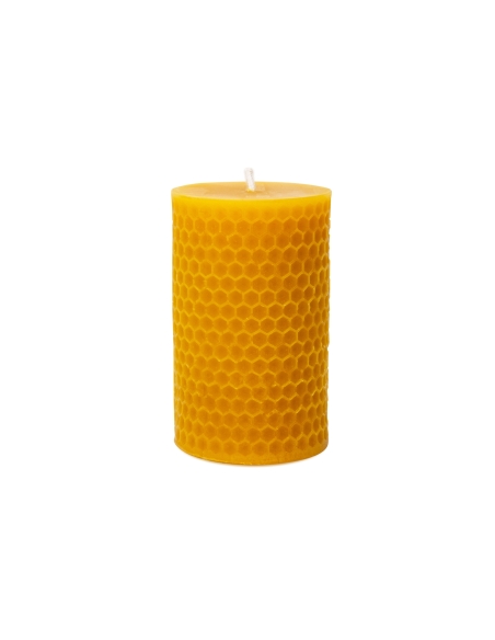 Beeswax Ornamental Candle - honeycomb cylinder