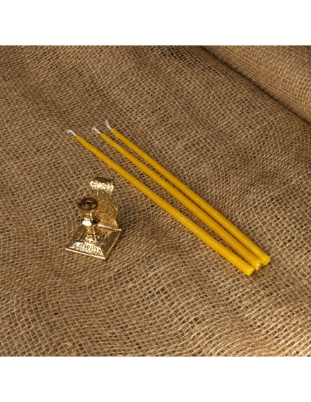 Dipped beeswax taper candles - slim, 22cm, 9"
