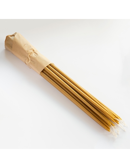 Dipped beeswax taper candles, thick - 60cm, 24"