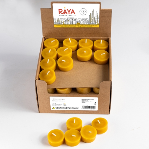 Natural Beeswax Tealight Candle - refills 80pcs box
