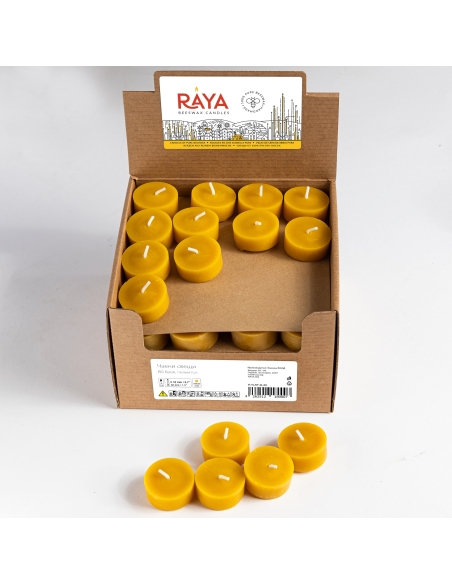 Natural Beeswax Tealight Candle - refills 80pcs box