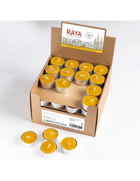 Natural Beeswax Tealight Candle - Aluminum Cups - 80pcs box