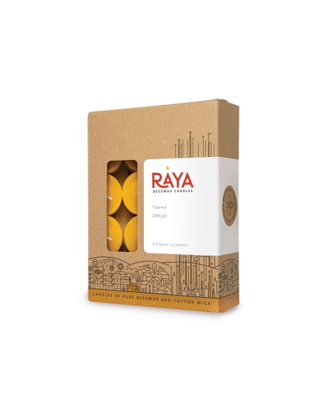 Natural Beeswax Tealight Candle - refills 24pcs box