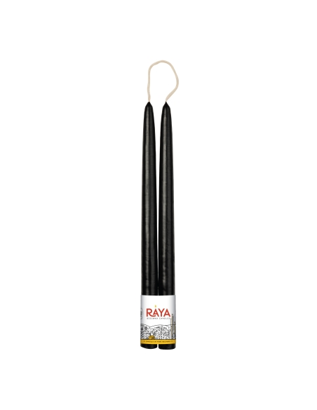 Classic taper candles of pure beeswax, черни - 32 cm, 13"