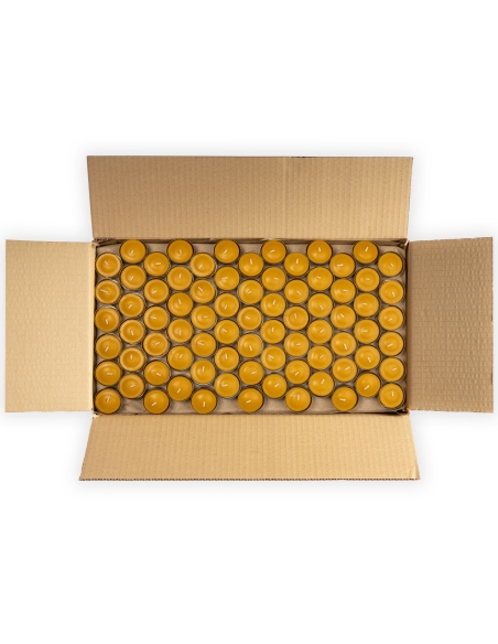 Natural Beeswax Tealight Candle - Aluminum Cups - 308pcs big box
