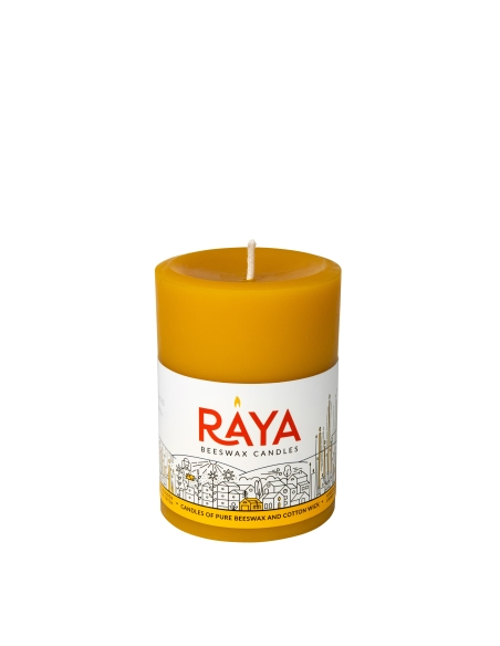 Round Pure Beeswax Pillar Candle - 4", 10 cm