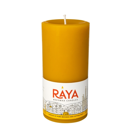 Round Pure Beeswax Pillar Candle - 6", 15 cm