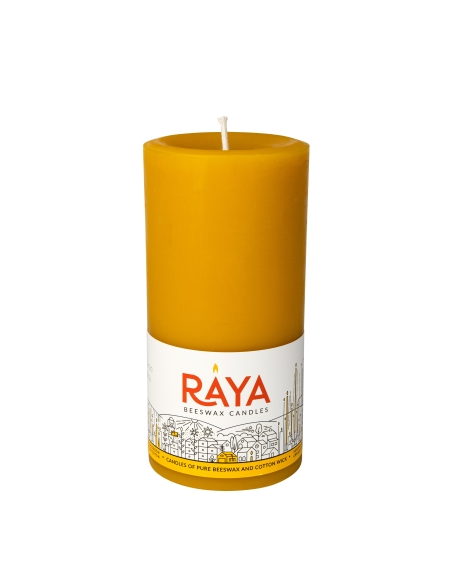 Round Pure Beeswax Pillar Candle - 6", 15 cm