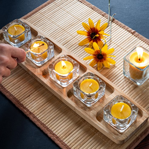 Natural Beeswax Tealight Candle - refills 80pcs box