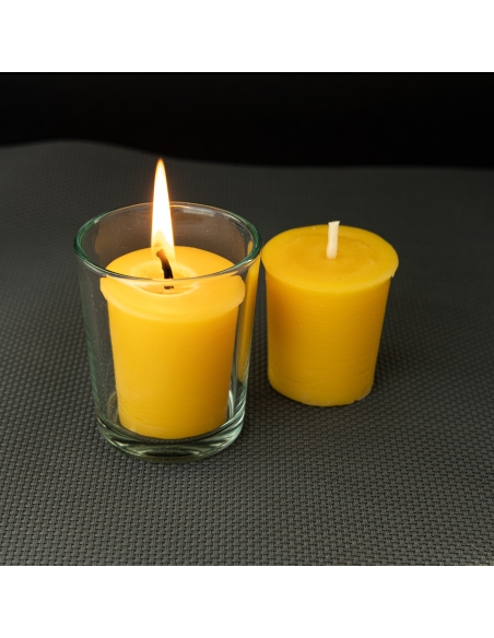 Natural Beeswax Votive Candles - refills 18 pcs box