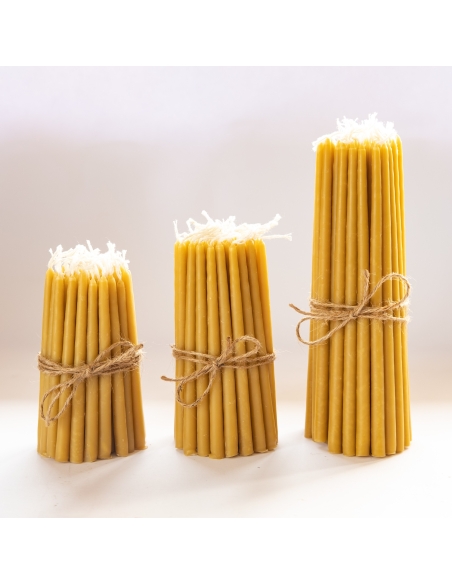 Natural Beeswax Hand-Dipped Hanukkah Candles - 13cm, 5"